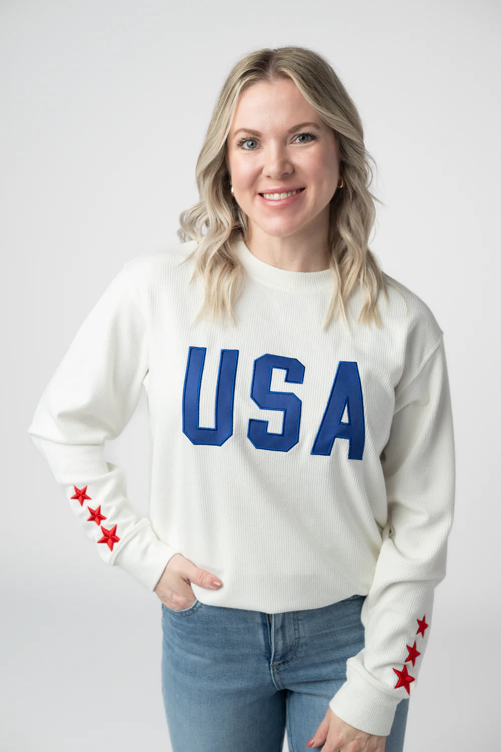 USA White Pullover