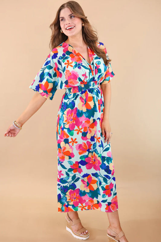 Ocean Mist Floral Dress