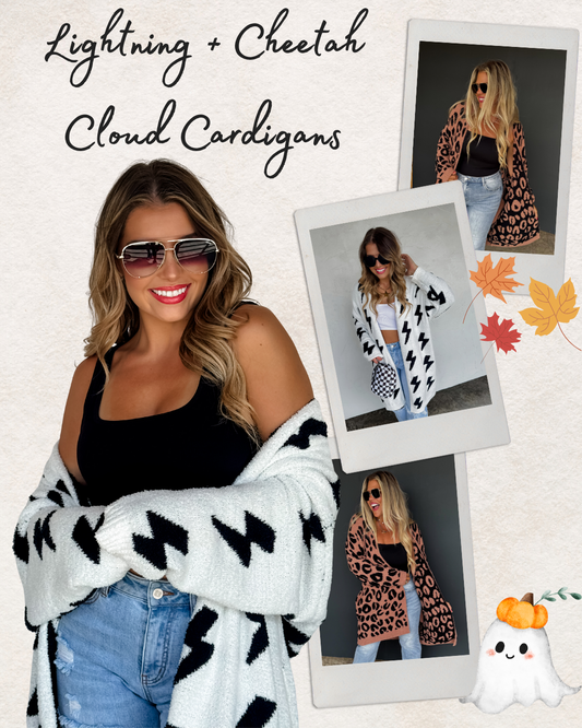 Pre Order - Lightning and Cheetah Cloud Cardigan