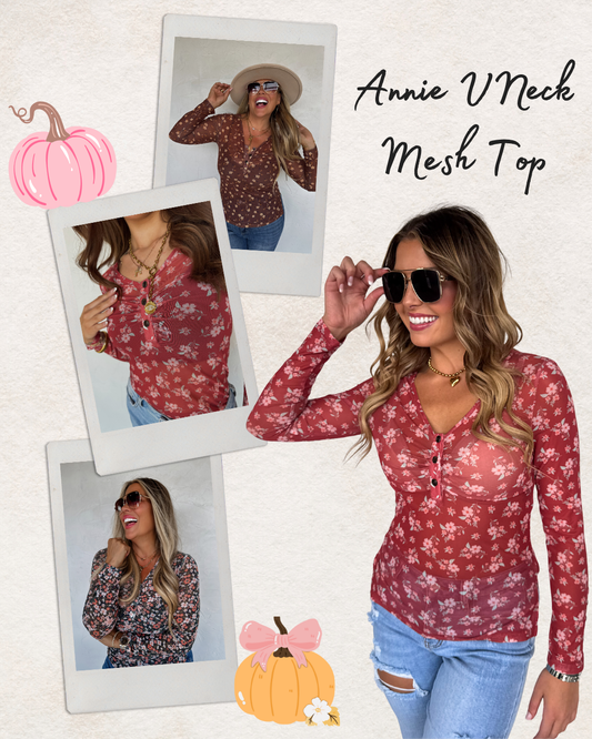 Pre Order: Annie V-neck Mesh Top