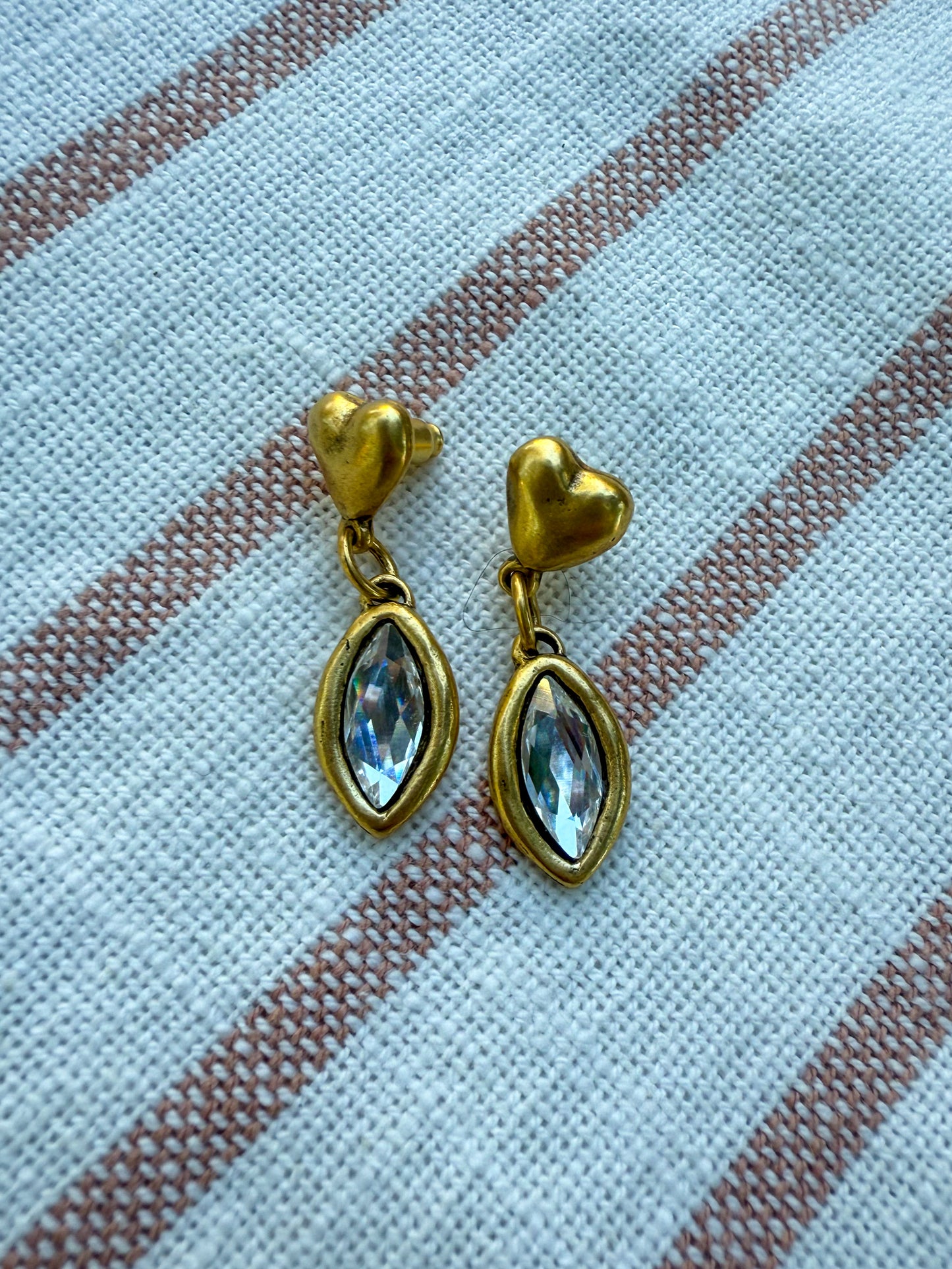 Antique Gold Heart Earrings
