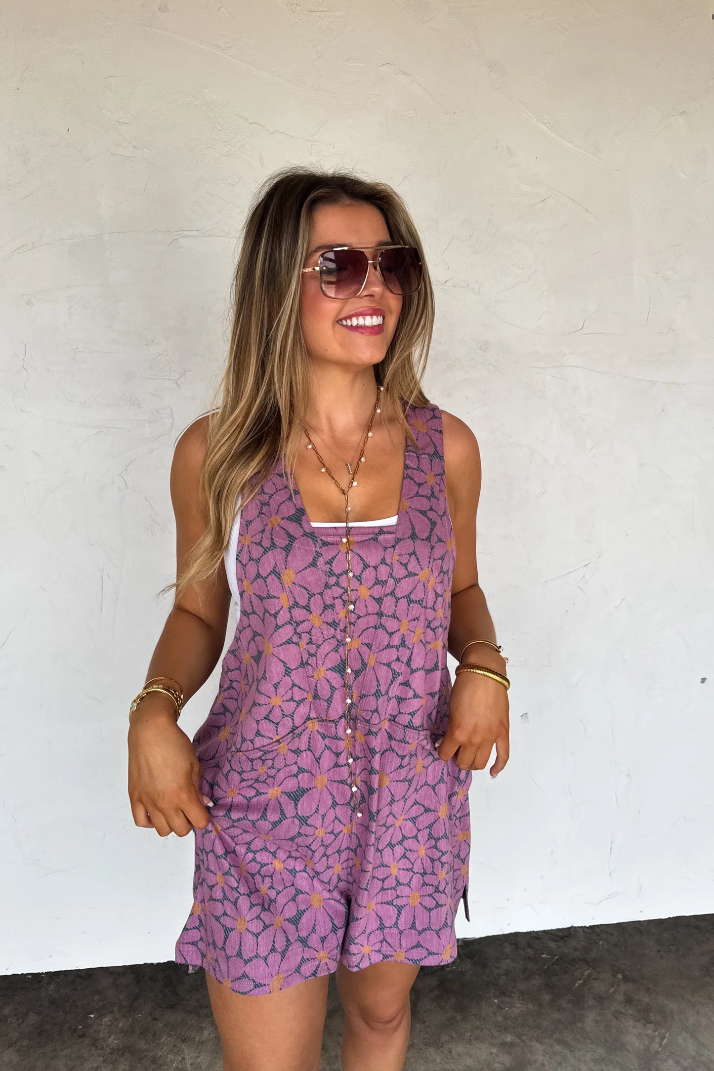 Pre Order: Denim Daisies Beach Please Romper
