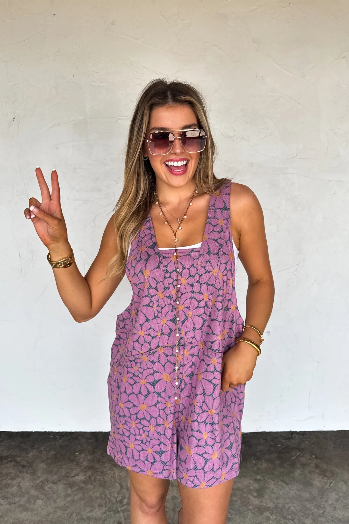 Pre Order: Denim Daisies Beach Please Romper