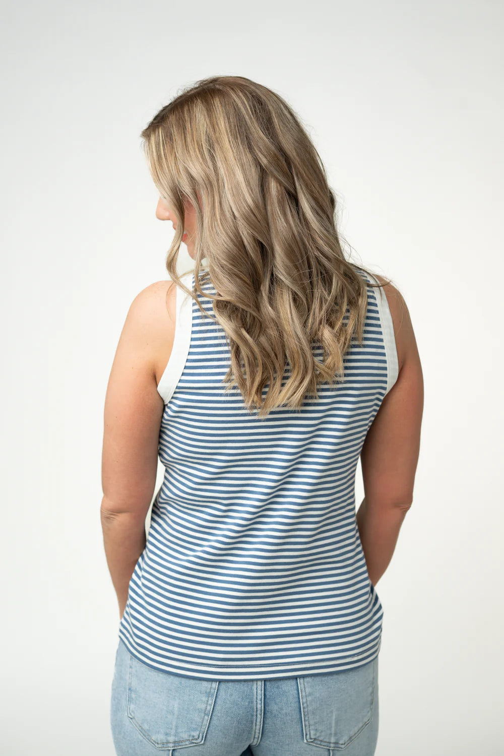 Classic Blue and White Striped Tank