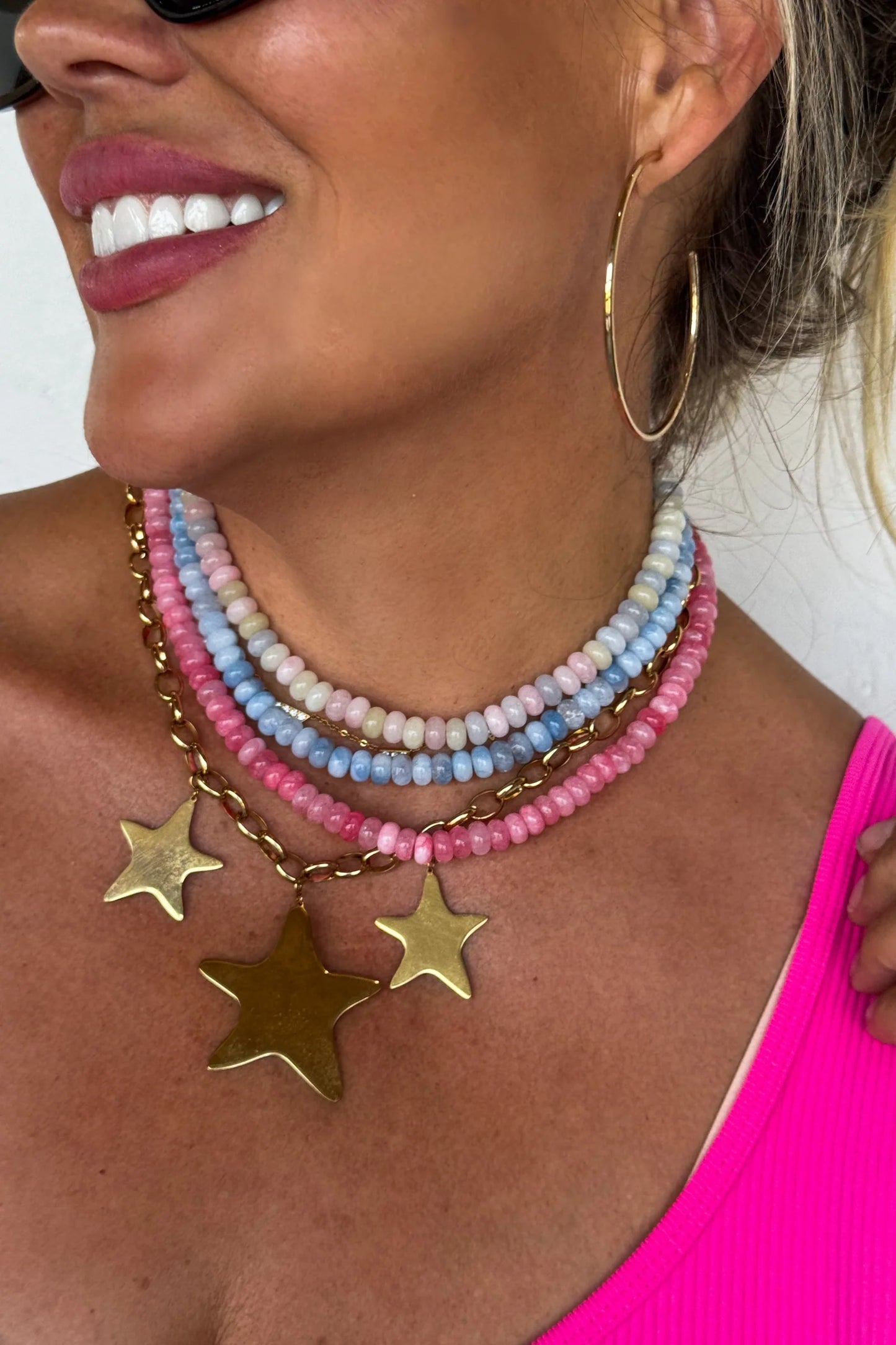 PREORDER- SUMMER BEAD STONE NECKLACE