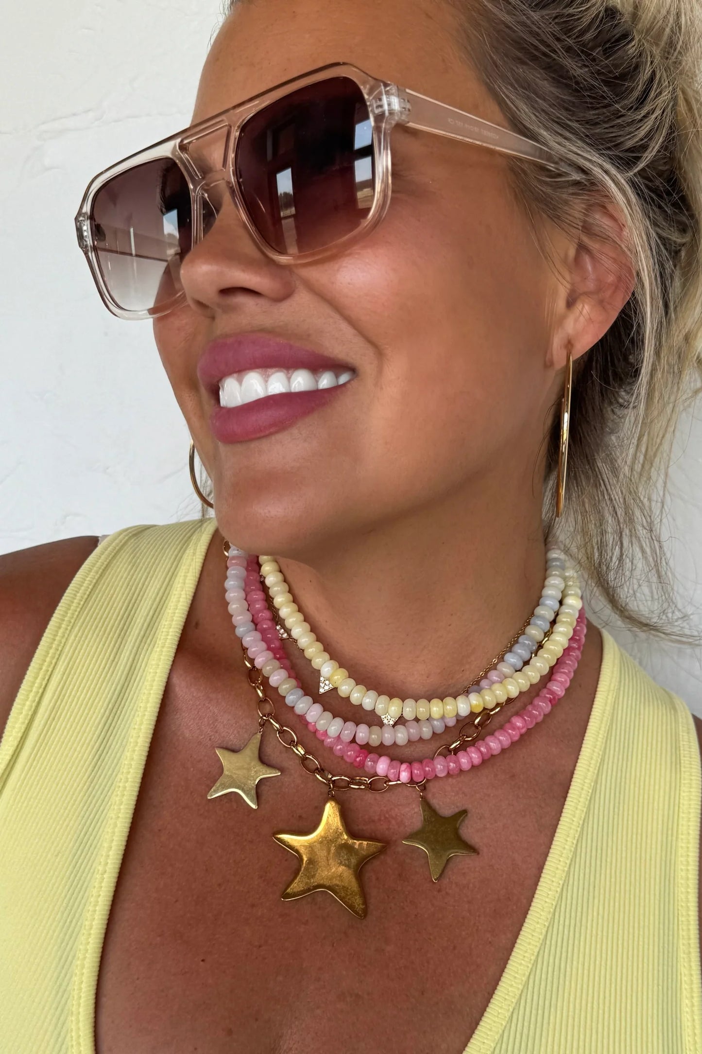 PREORDER- SUMMER BEAD STONE NECKLACE