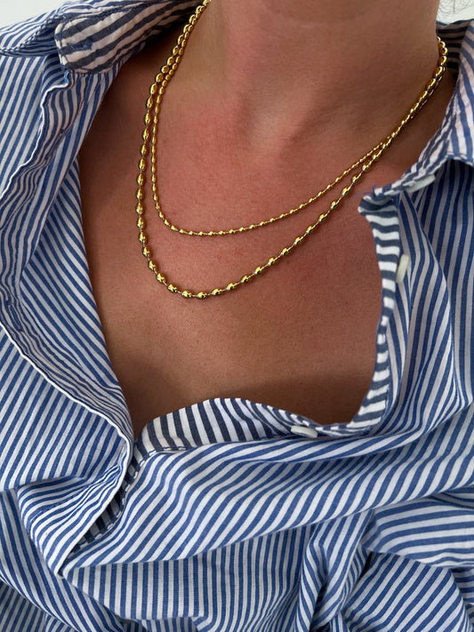 Gold plated Beaded Layered Necklace