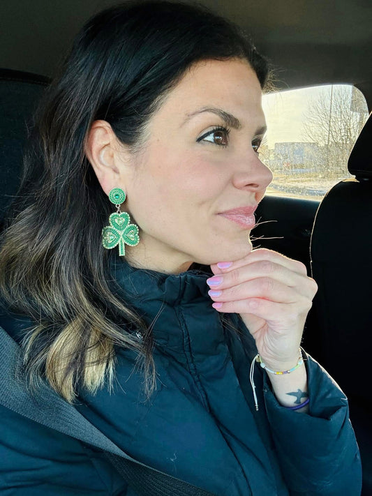 I’m Not Just Lucky I’m Blessed Shamrock Earrings