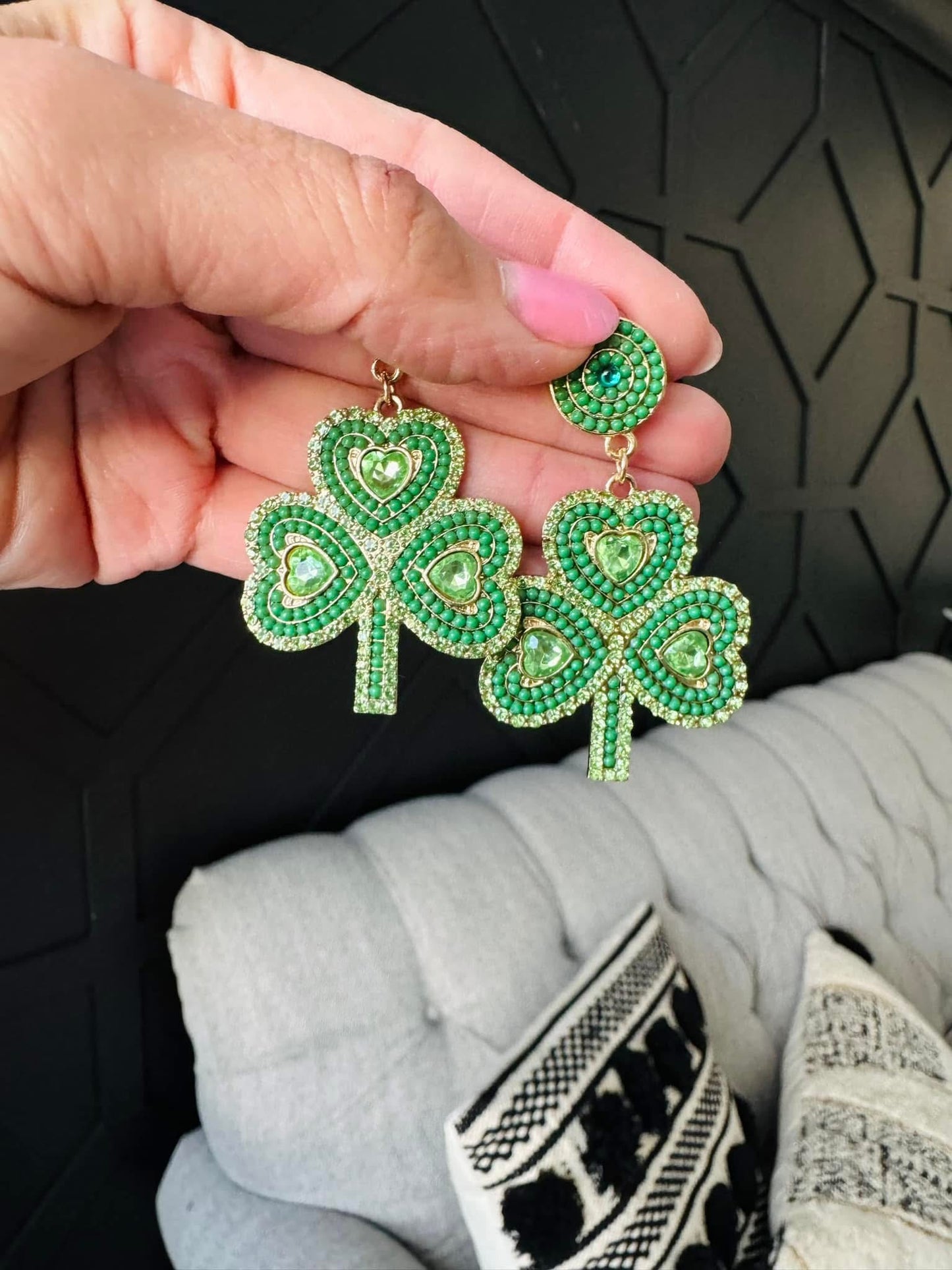 I’m Not Just Lucky I’m Blessed Shamrock Earrings