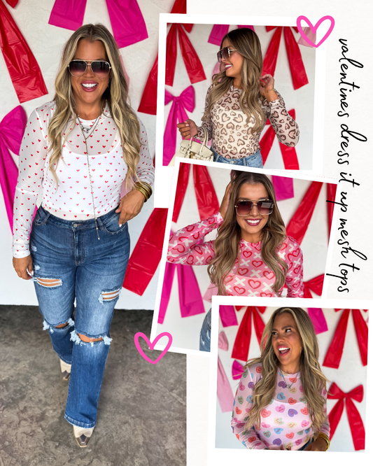 Pre Order: Valentine’s Dress It Up Mesh Tops - 2nd cut
