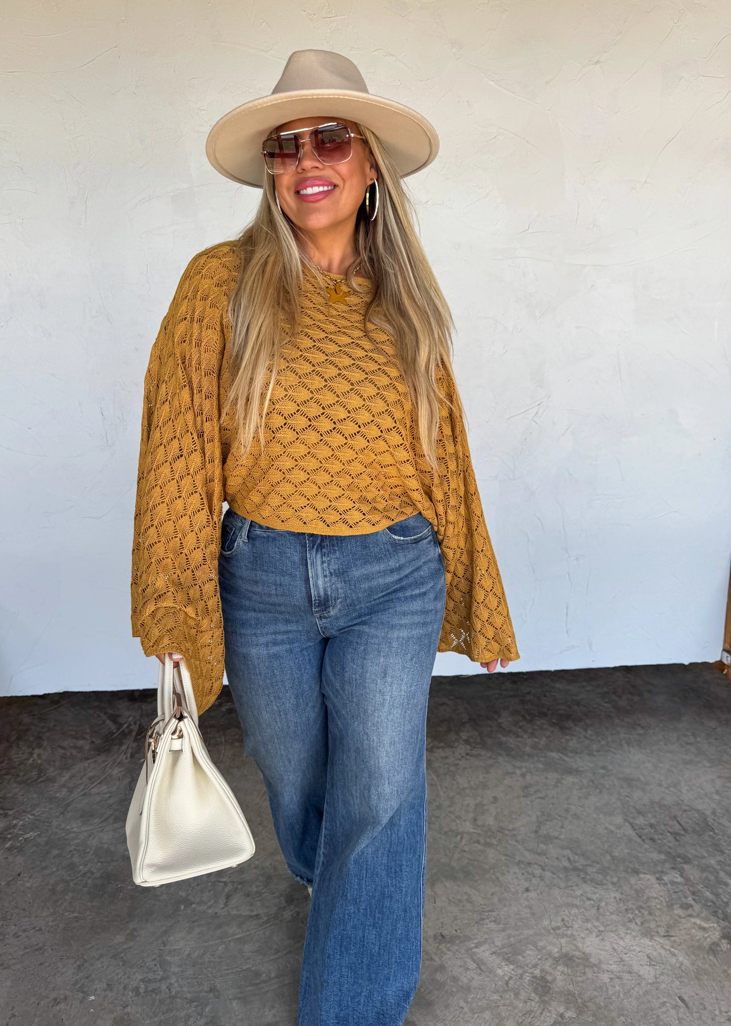 Fall Colors Free Spirit Boho Bell Sleeve Top