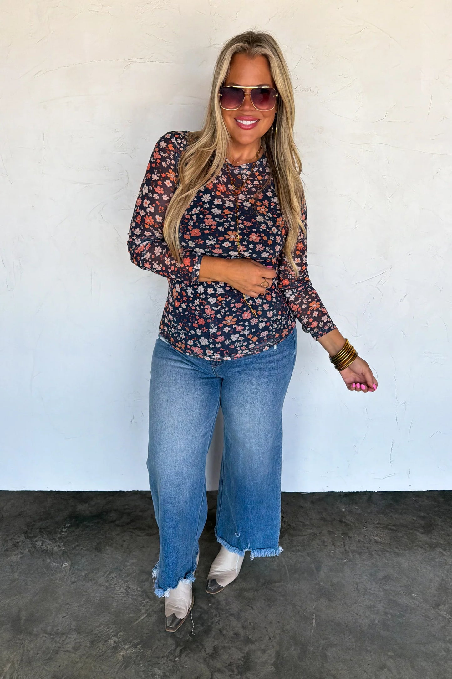 PRE ORDER: Dress It Up Fall Floral Mesh Tops