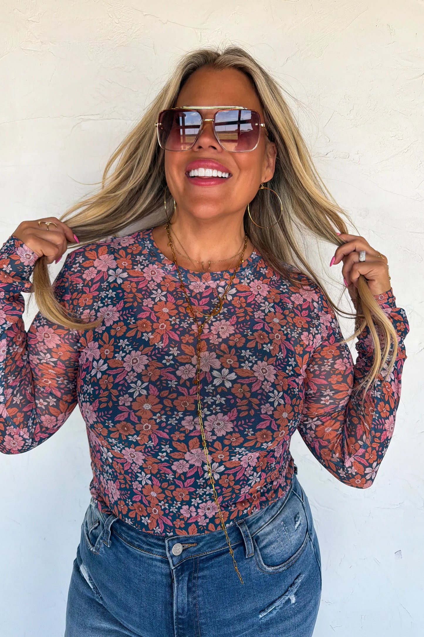 PRE ORDER: Dress It Up Fall Floral Mesh Tops