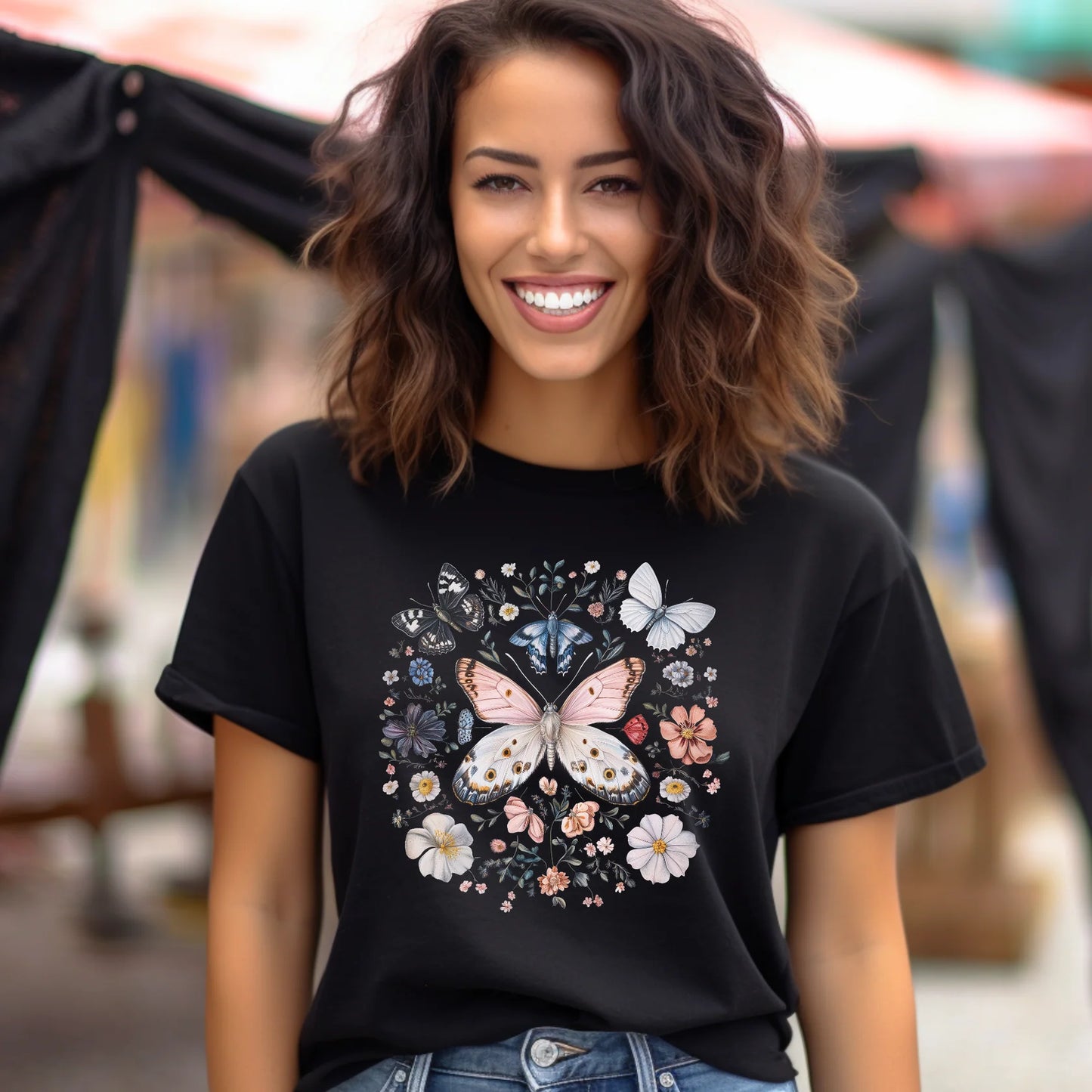 Boho Butterfly Graphic Tee - 2 colors