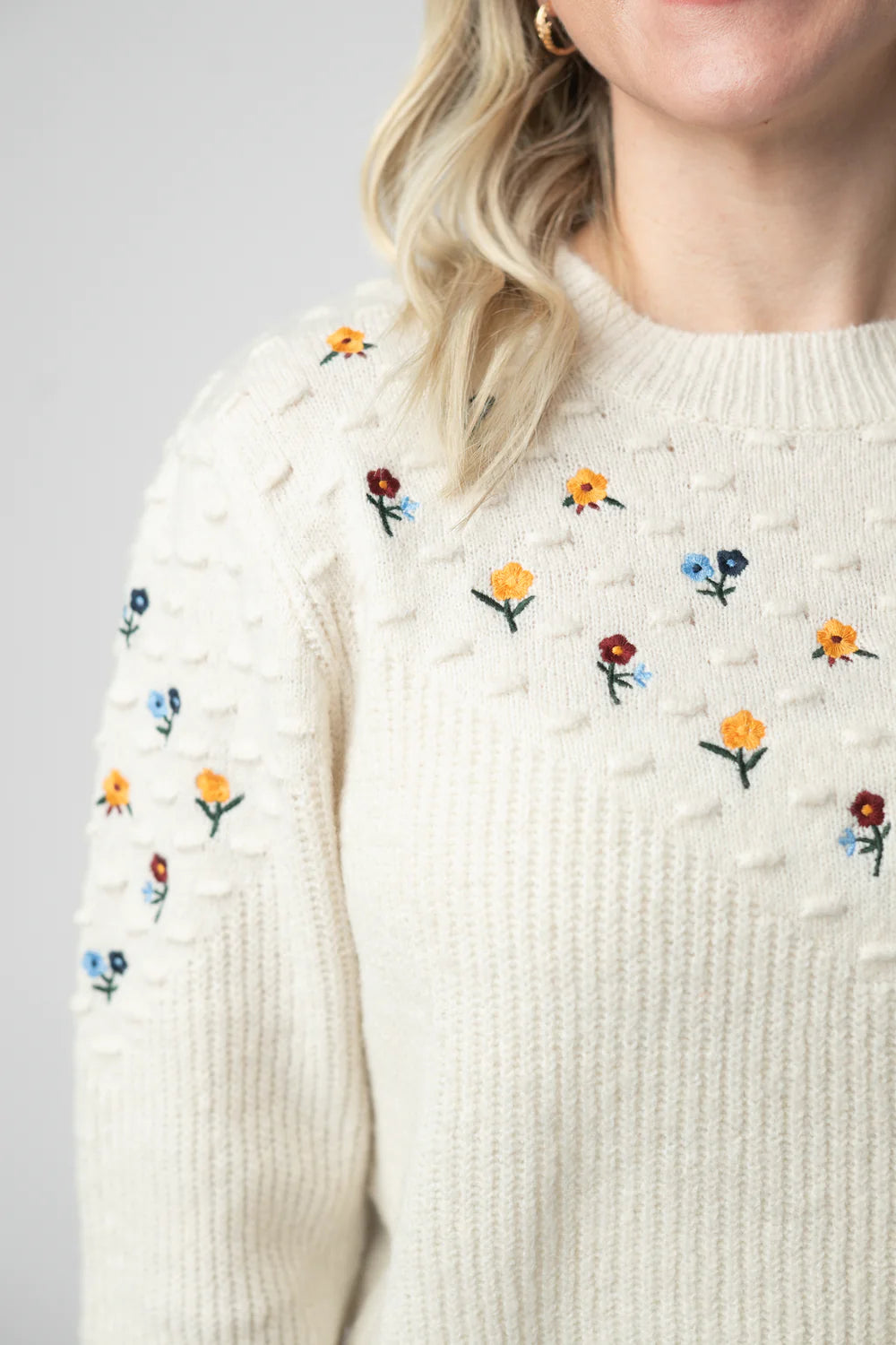 Ivory Micro Floral Sweater