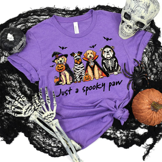Dog Spooky Paw Graphic Tee or Sweatshirt - 4 color options
