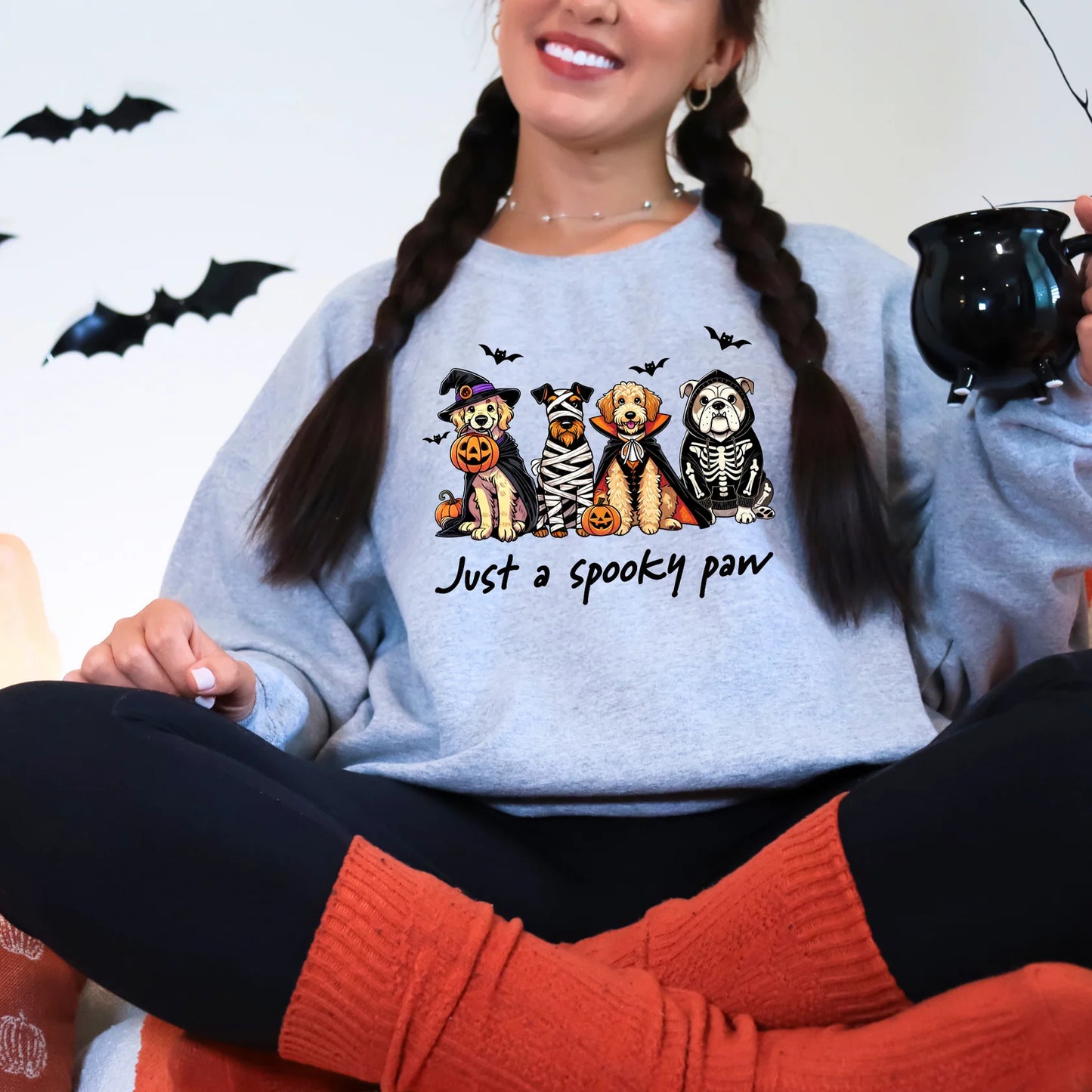 Dog Spooky Paw Graphic Tee or Sweatshirt - 4 color options