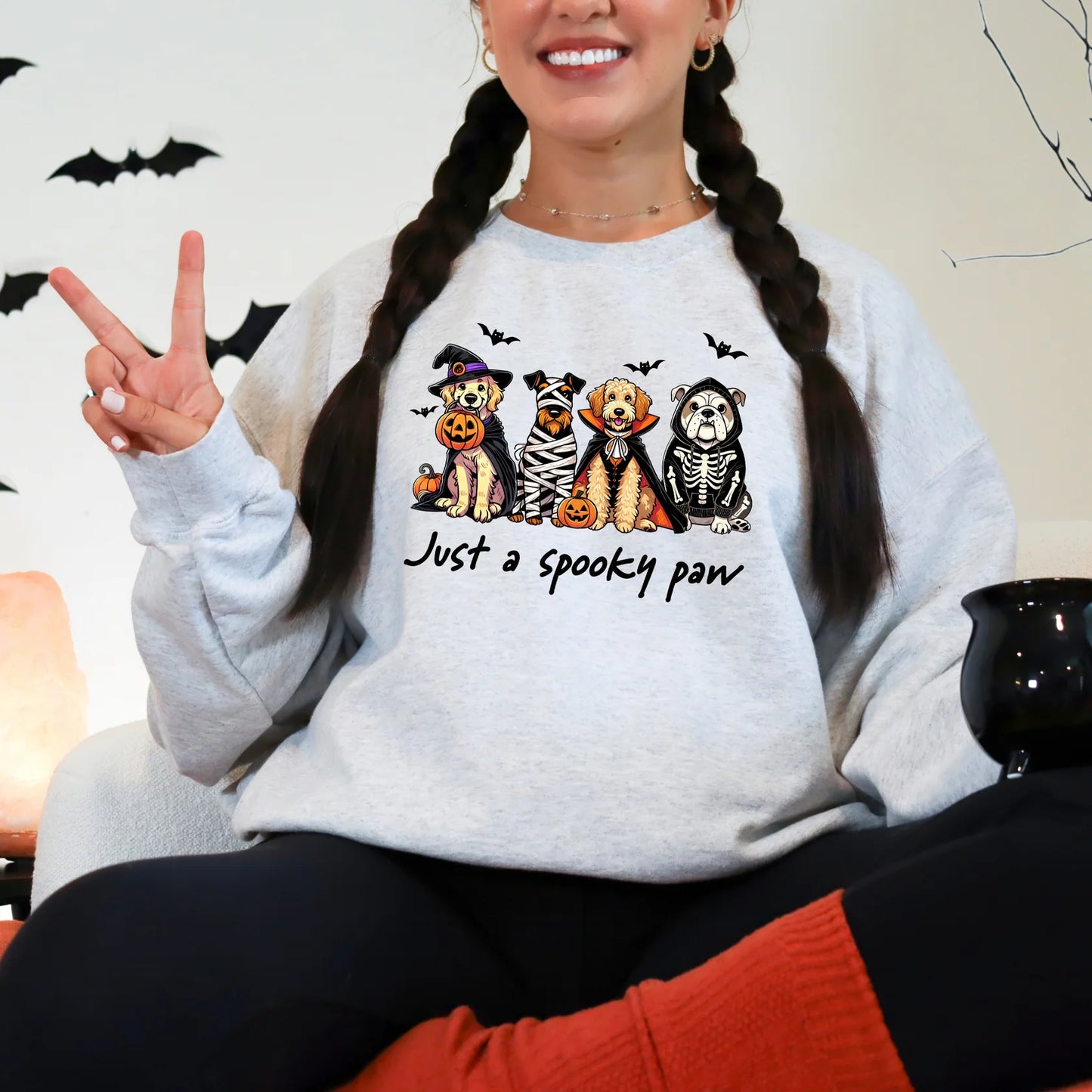 Dog Spooky Paw Graphic Tee or Sweatshirt - 4 color options