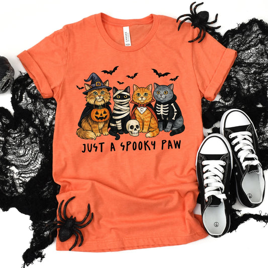 Cat Spooky Paw Graphic Tee or Sweatshirt - 4 color options