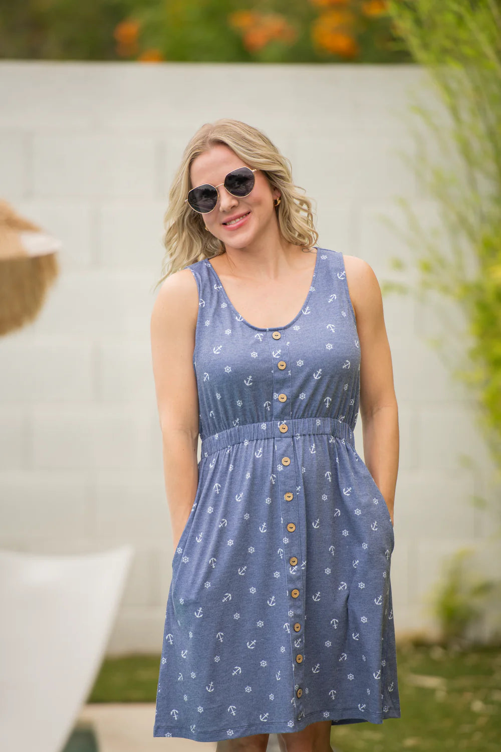 Summer Nautical Navy Sleeveless Dress