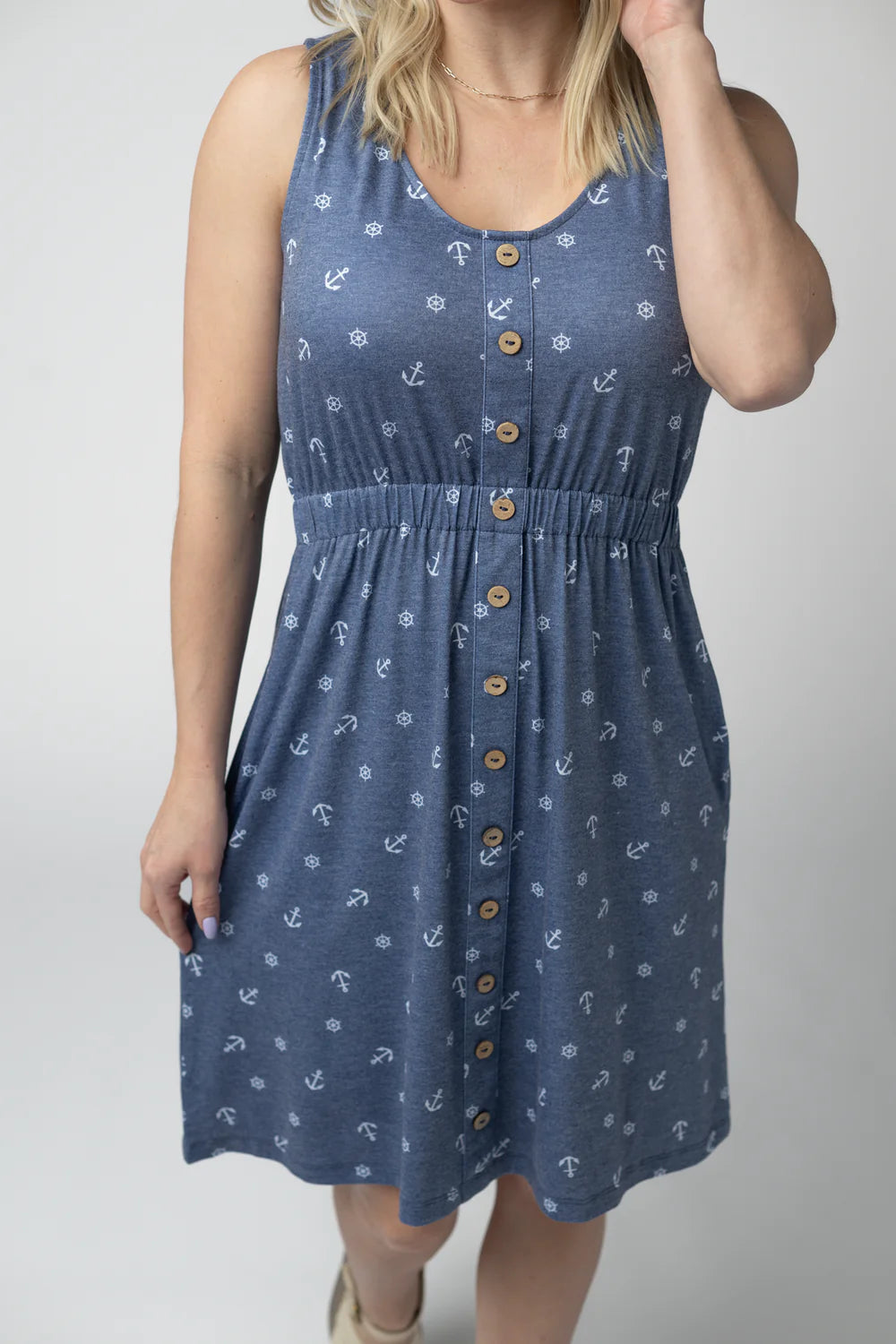 Summer Nautical Navy Sleeveless Dress