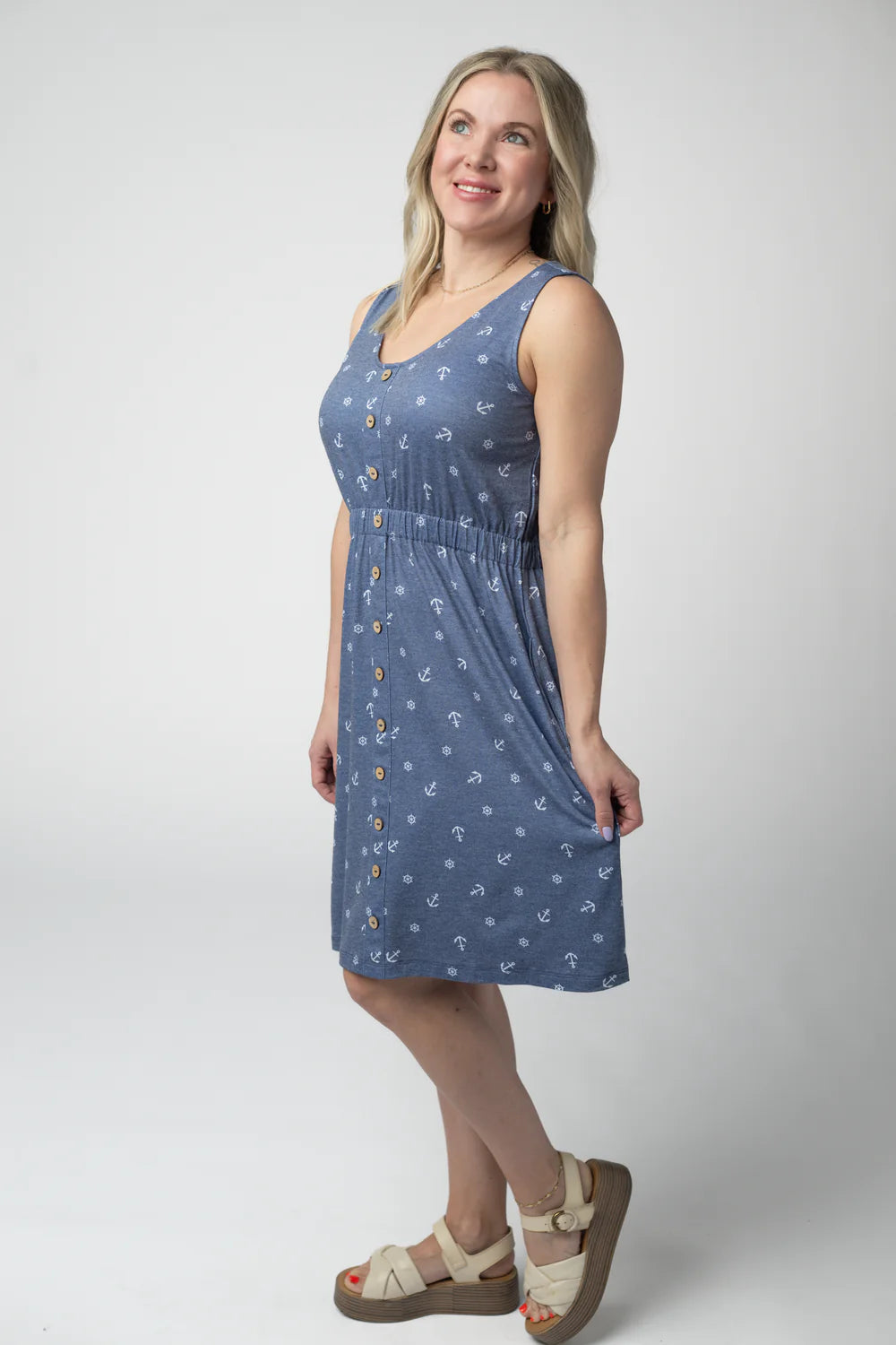 Summer Nautical Navy Sleeveless Dress