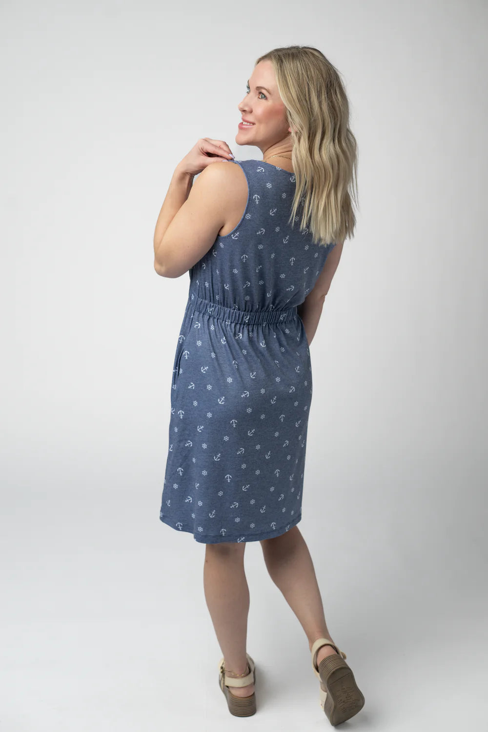 Summer Nautical Navy Sleeveless Dress