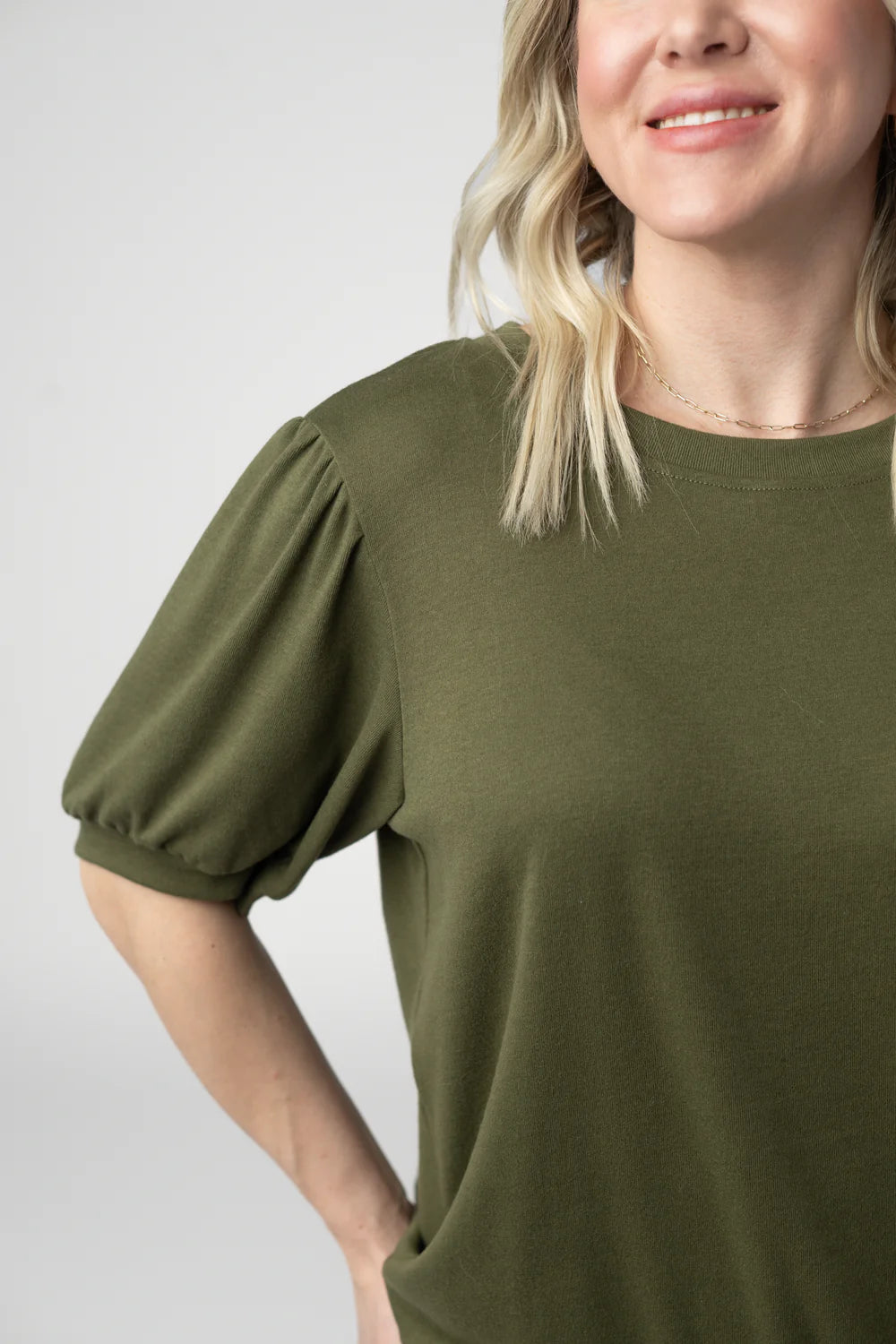 Olive Cozy Short Sleeve Top