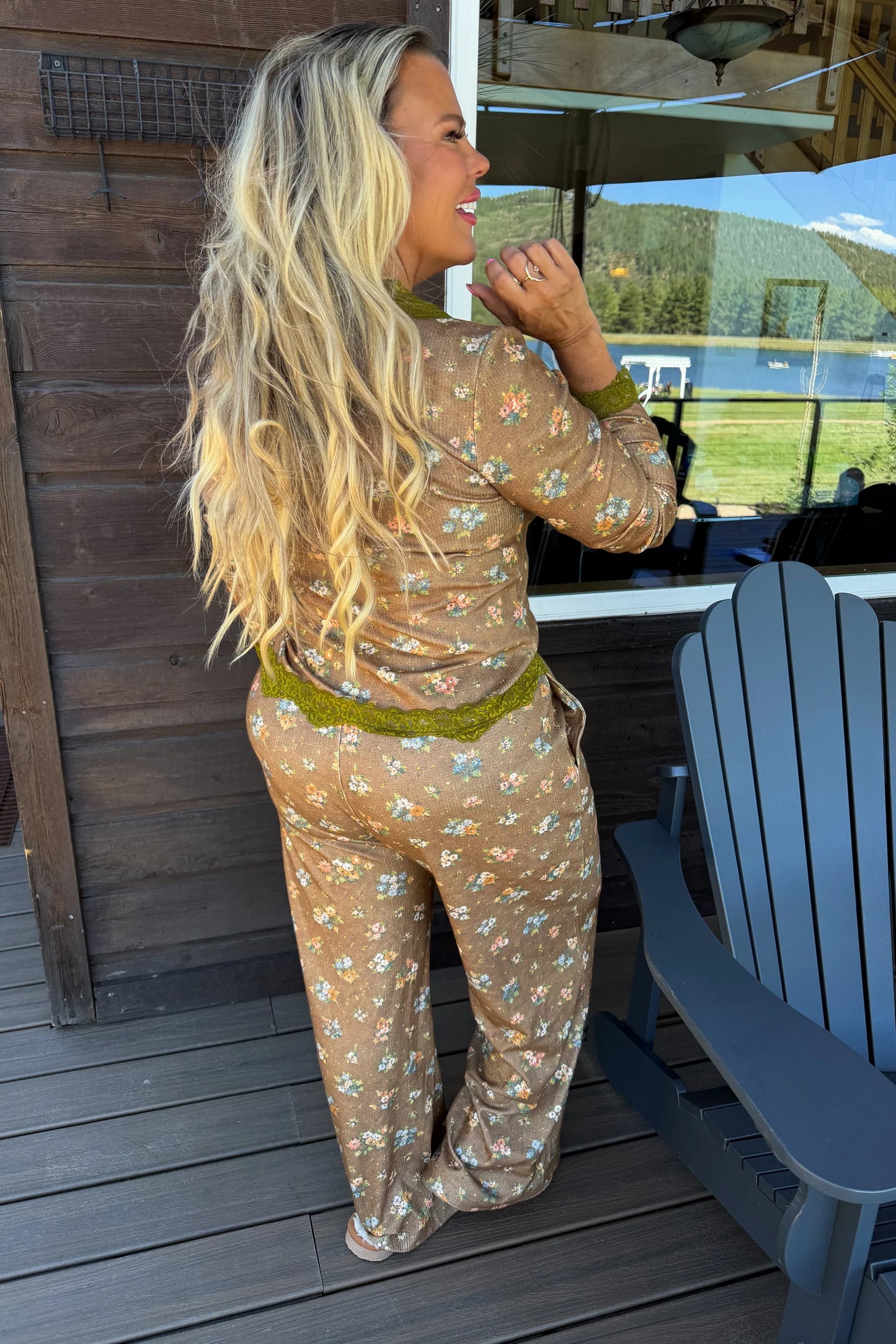 Pre Order: Florals and Lace Waffle PJ Set