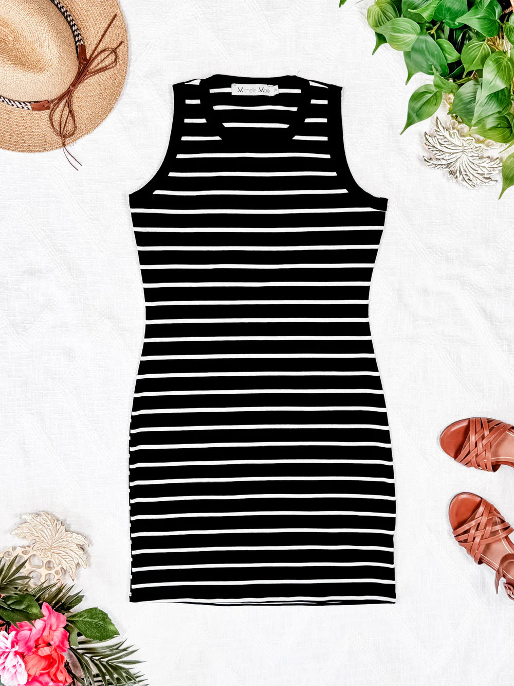 Mariah Ribbed Dress in Black