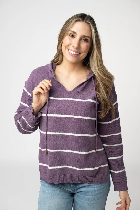 Purple Striped Hoodie