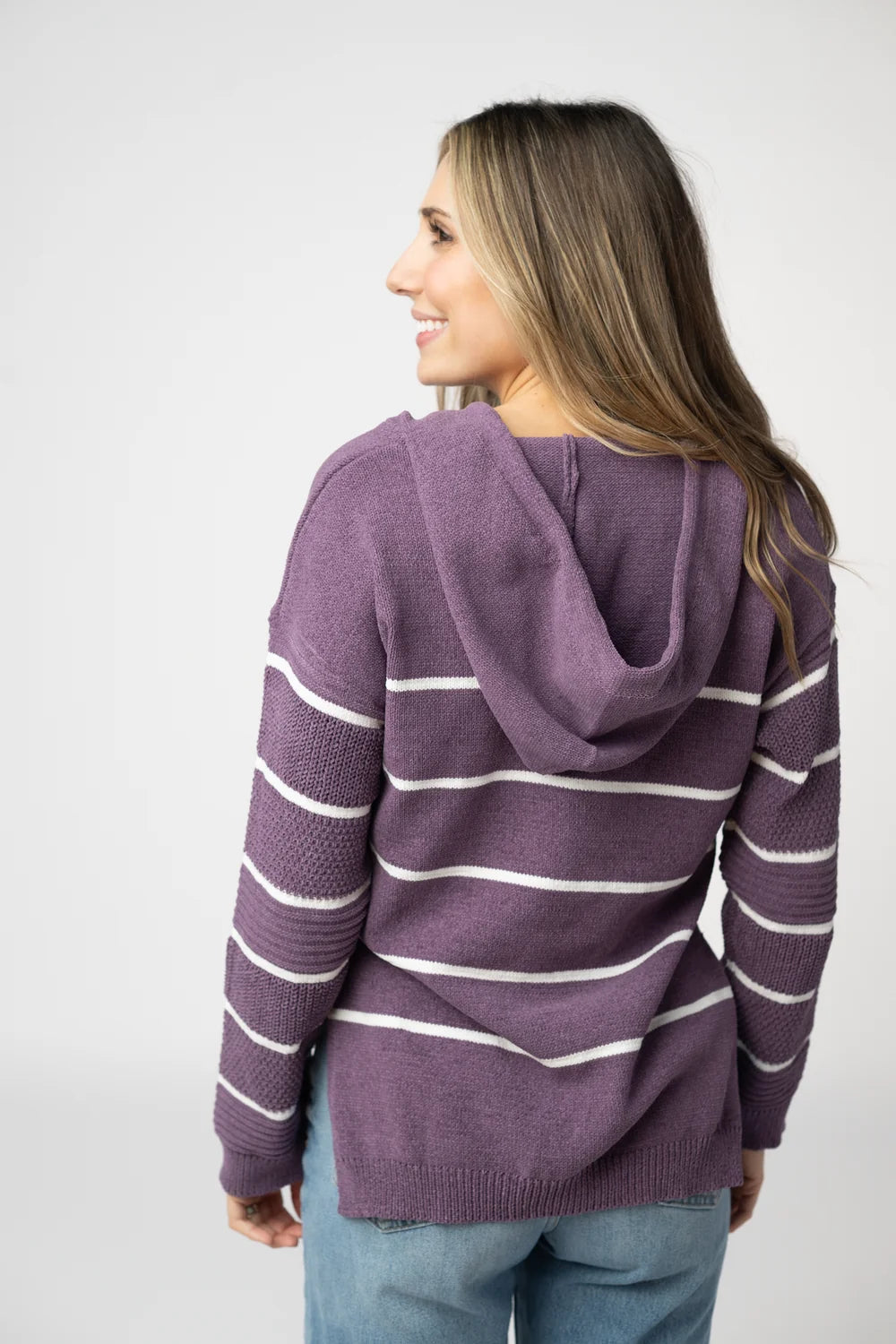 Purple Striped Hoodie