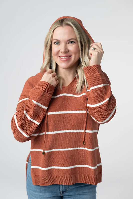 Pumpkin Spice Striped Hoodie