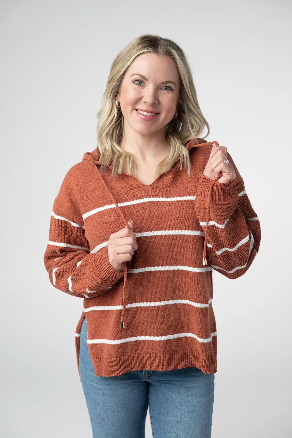 Pumpkin Spice Striped Hoodie