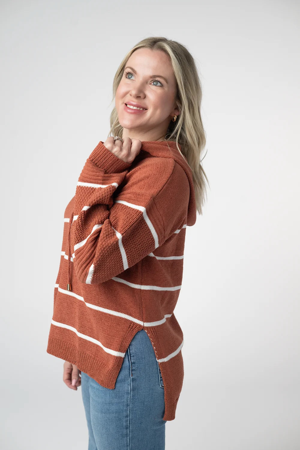 Pumpkin Spice Striped Hoodie