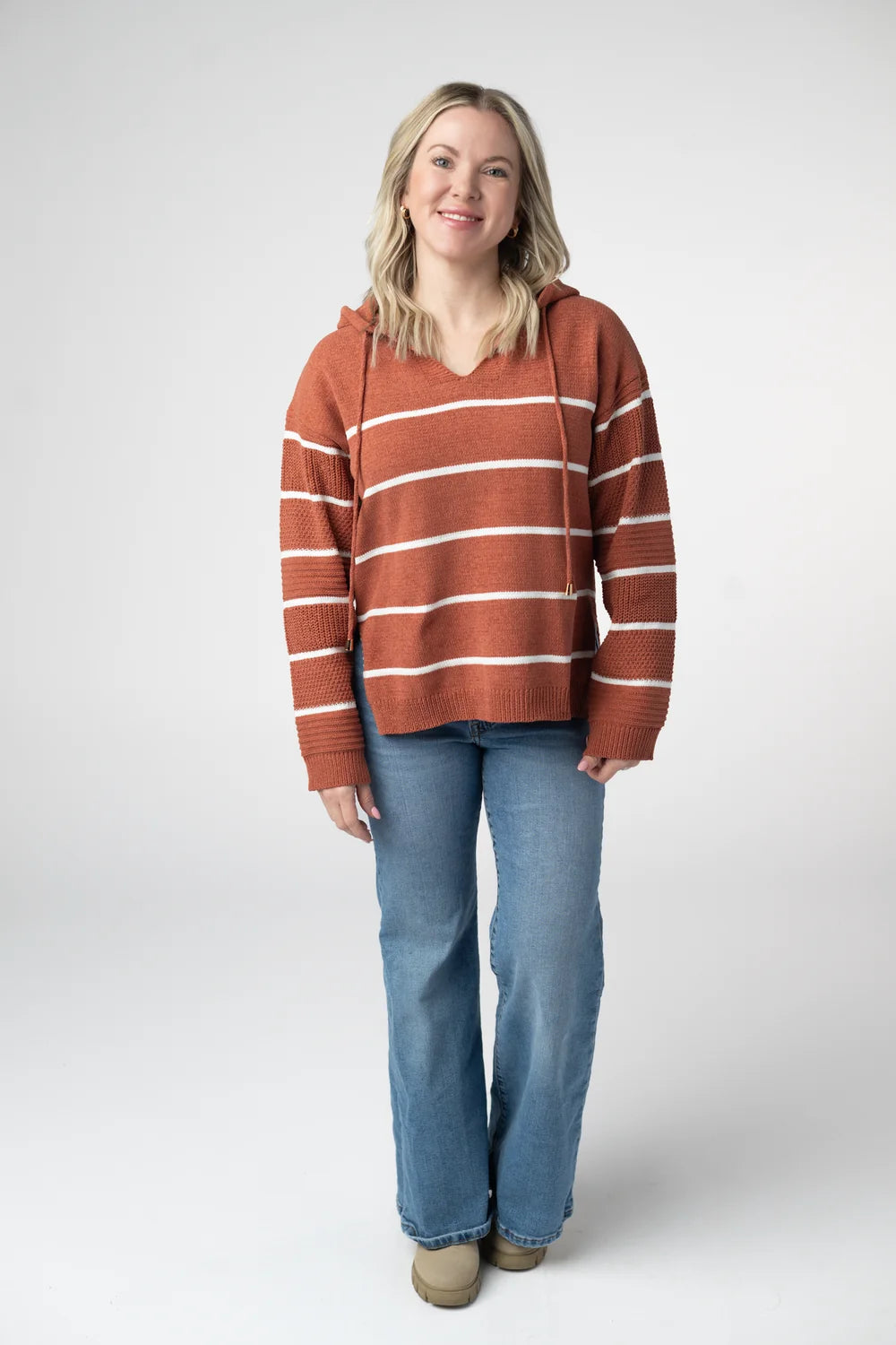 Pumpkin Spice Striped Hoodie