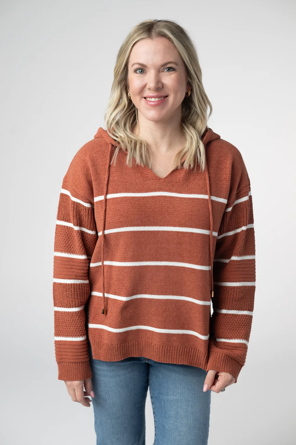 Pumpkin Spice Striped Hoodie