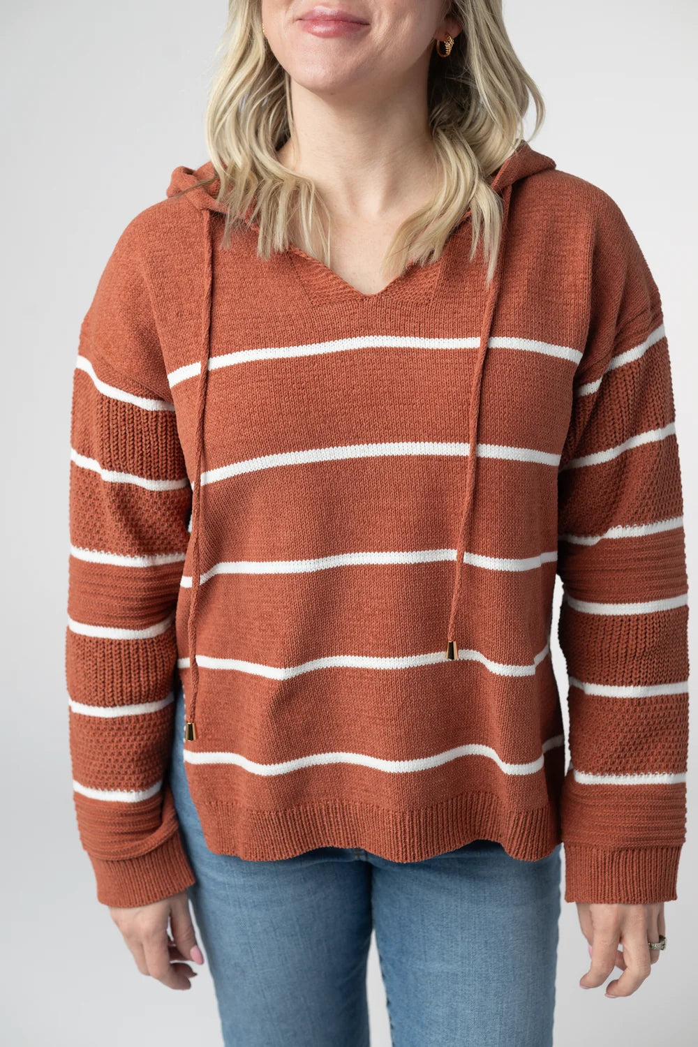 Pumpkin Spice Striped Hoodie