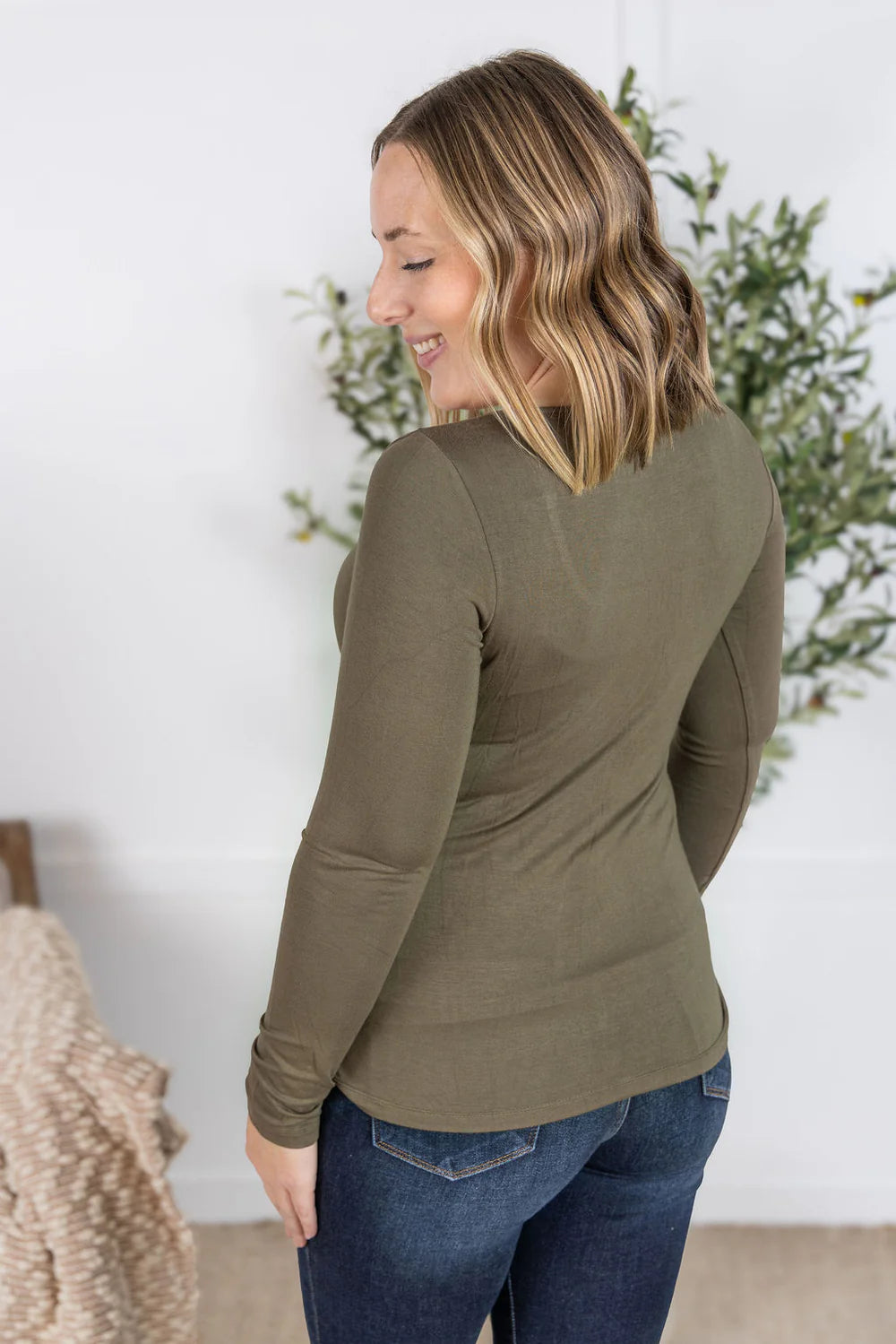 Olive Long Sleeve Top