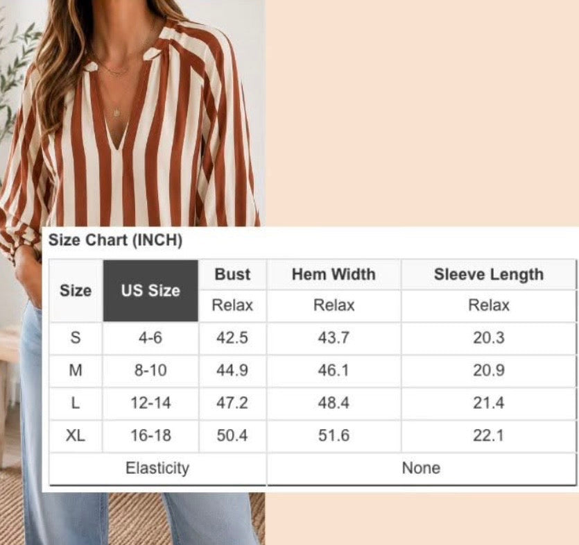 PRE ORDER - Brown Stripe Blouse