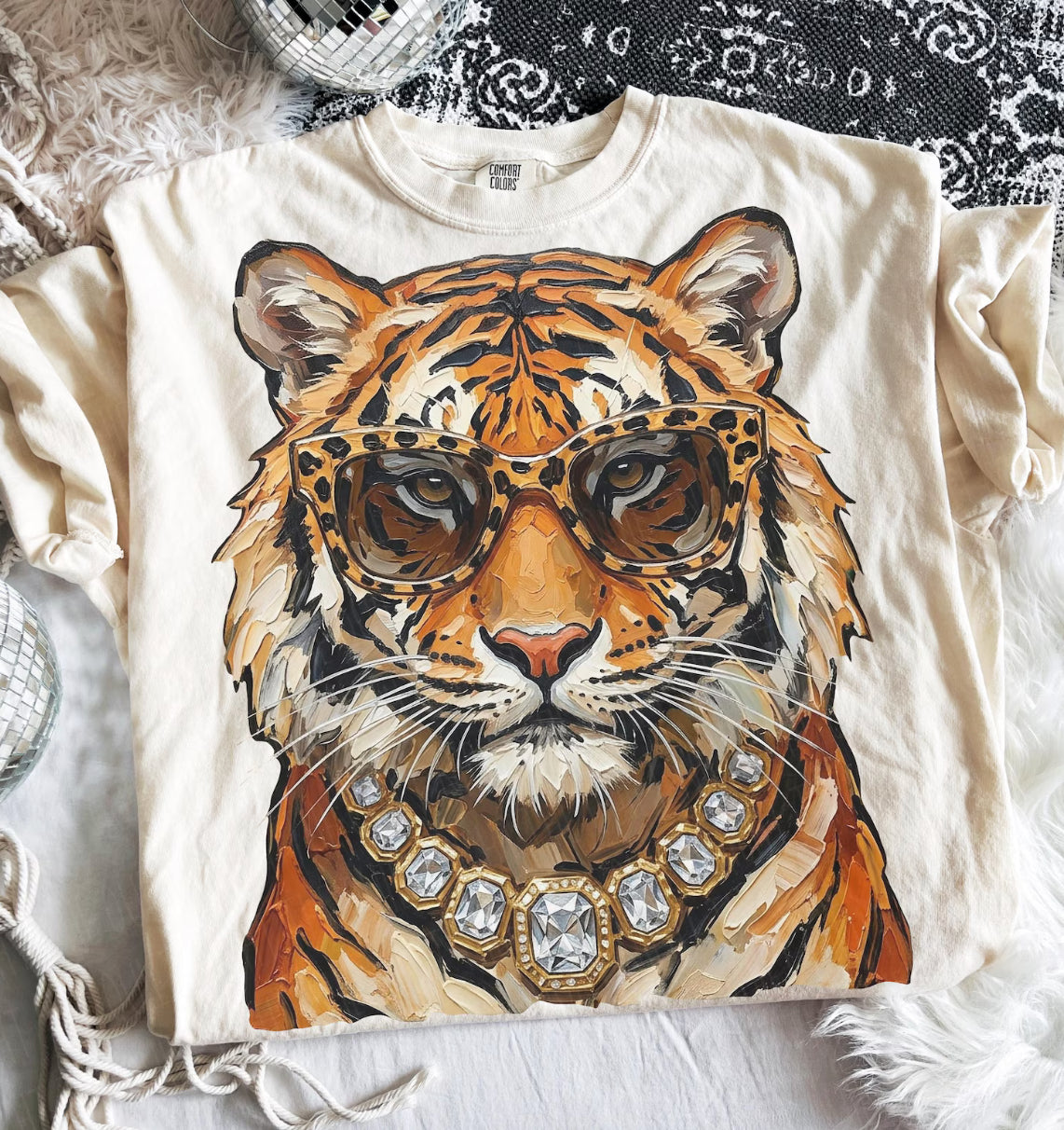 Sassy Bling Tiger Graphic Tee or Sweatshirt