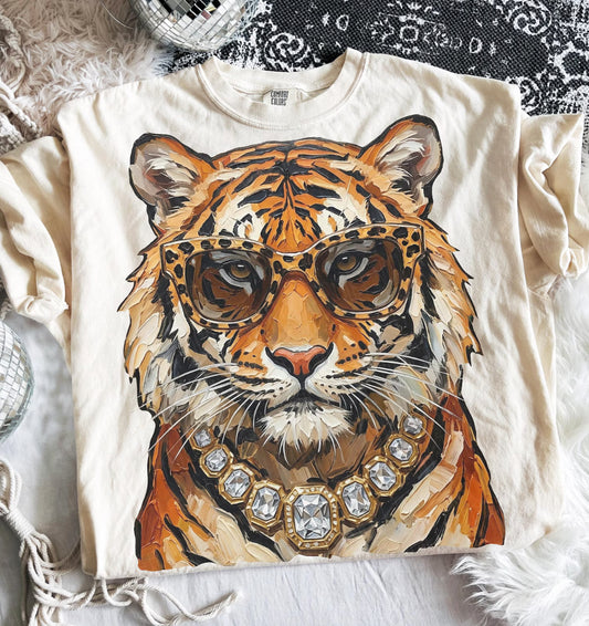 Sassy Bling Tiger Graphic Tee or Sweatshirt