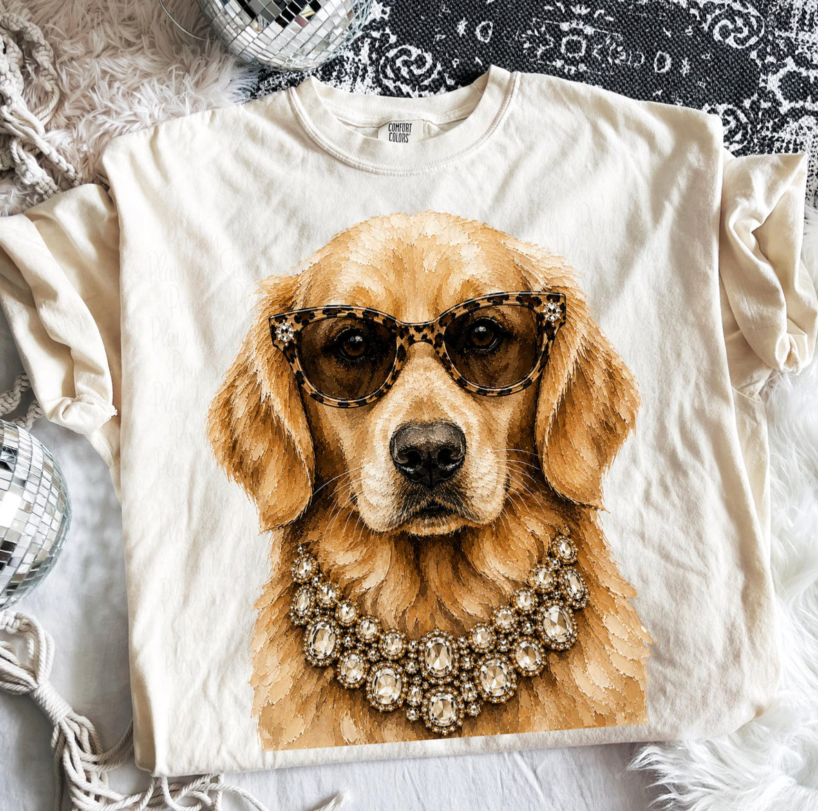 Ivory Bougie Golden Retriever Graphic Tee or Sweatshirt