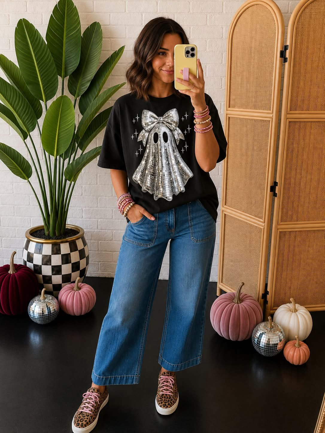 Black Disco Ghost Graphic Tee or Sweatshirt