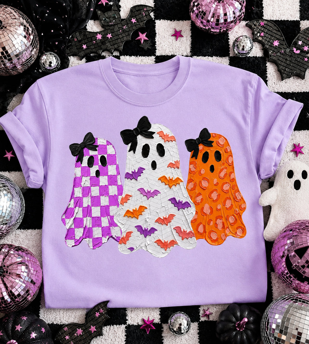 Orchid Preppy Ghost Trio Graphic Tee or Sweatshirt