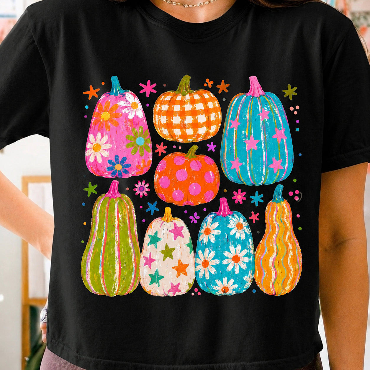 Neon Pumpkins Graphic Tee or Sweatshirt