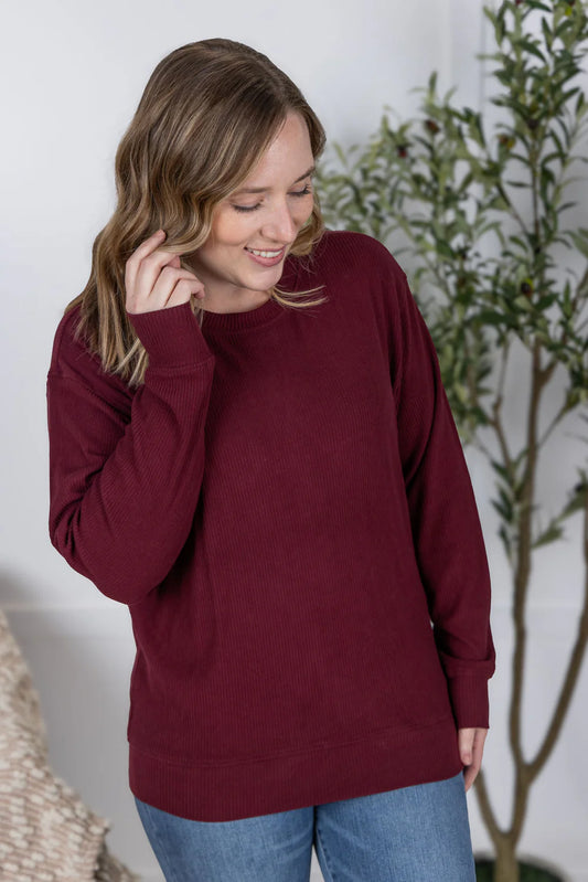 Burgundy Ribbed Pullover