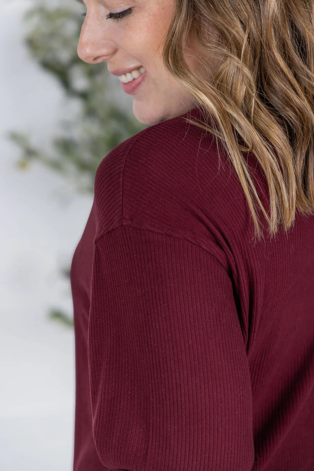 Burgundy Ribbed Pullover