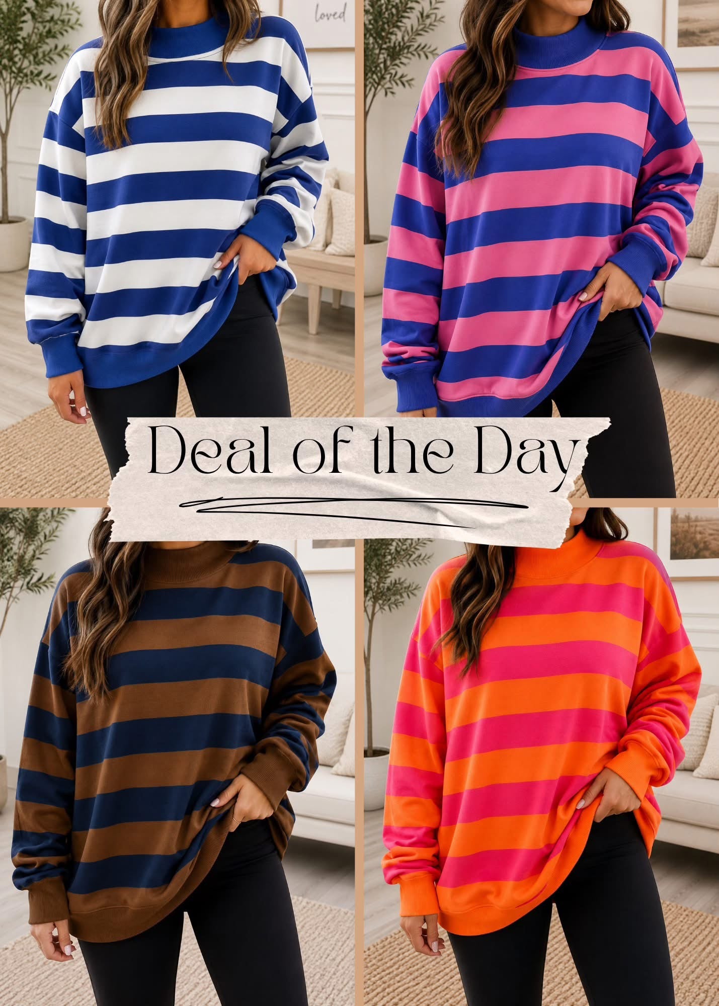 DEAL OF THE DAY - PRE ORDER - Stripe Color block pullover