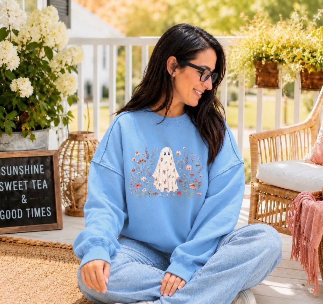 Ghost and Flowers Sweatshirt
